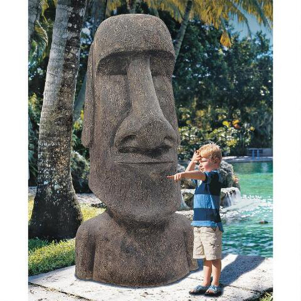 Easter Island Ahu Akivi Moai Monolith Giant Life Size Decorative Head